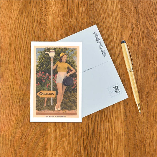 Postcard TX-998 Come Join Us In Galveston
