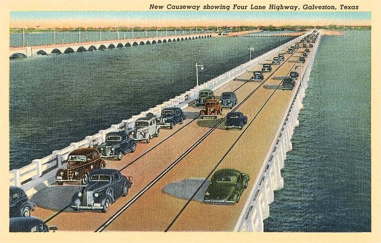 Postcard TX-815 Galveston Causeway