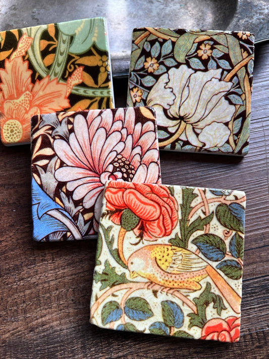 Peachy Florals Stone Coaster