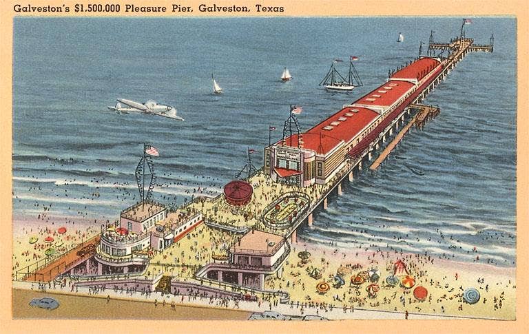 Postcard TX-592 Pleasure Pier in Galveston