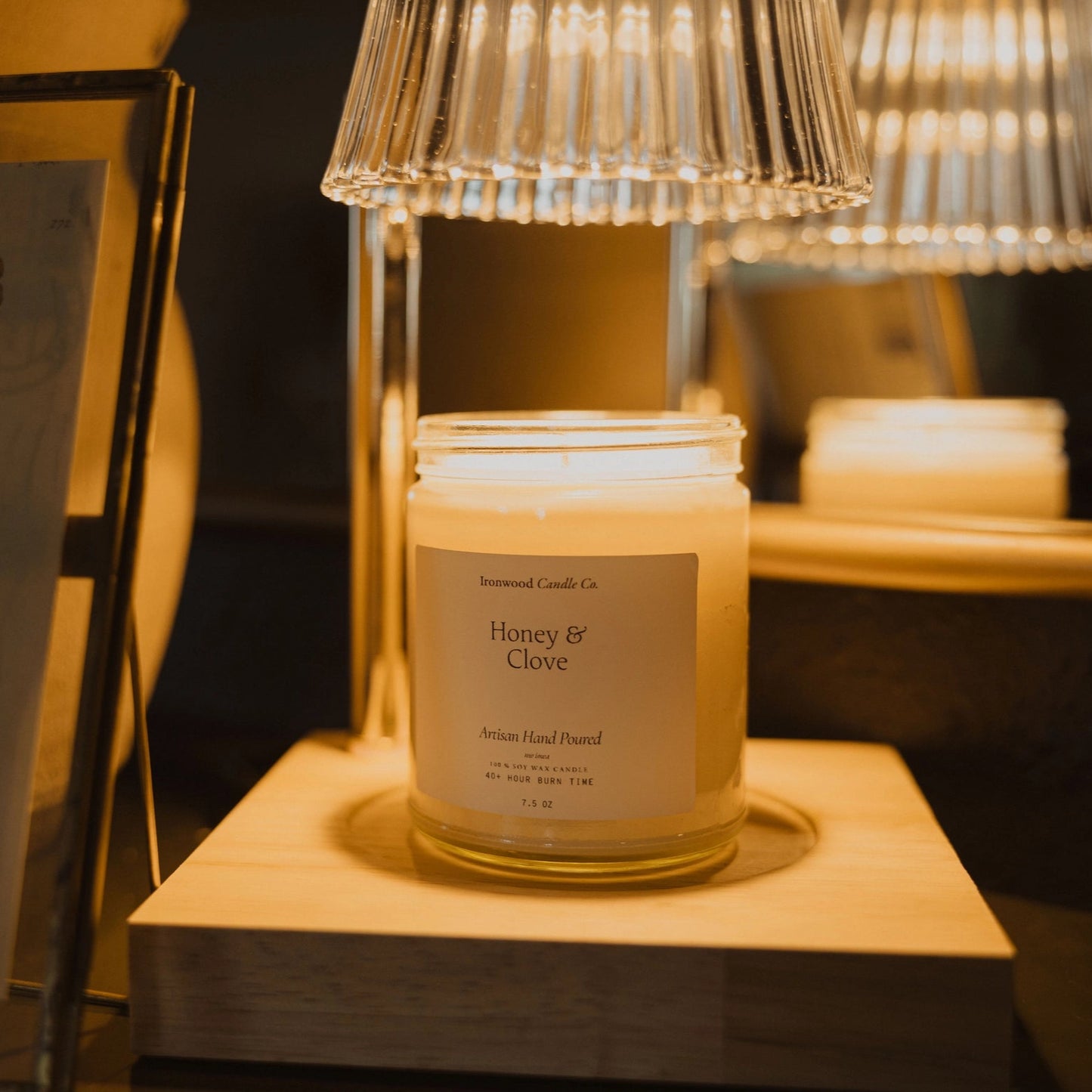 Fluted Glass Candle Warmer Lamp