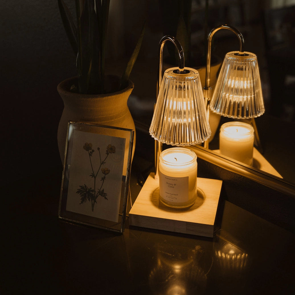 Fluted Glass Candle Warmer Lamp