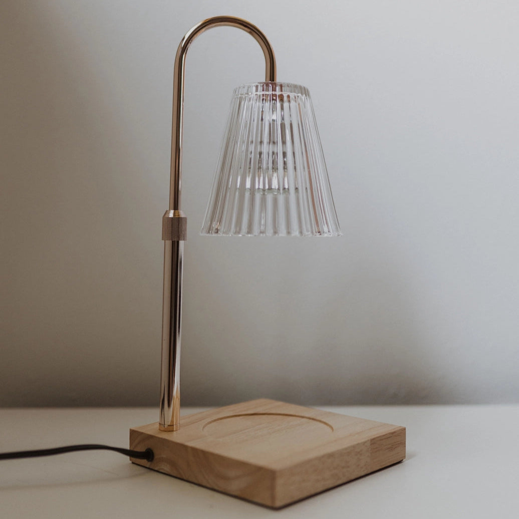 Fluted Glass Candle Warmer Lamp