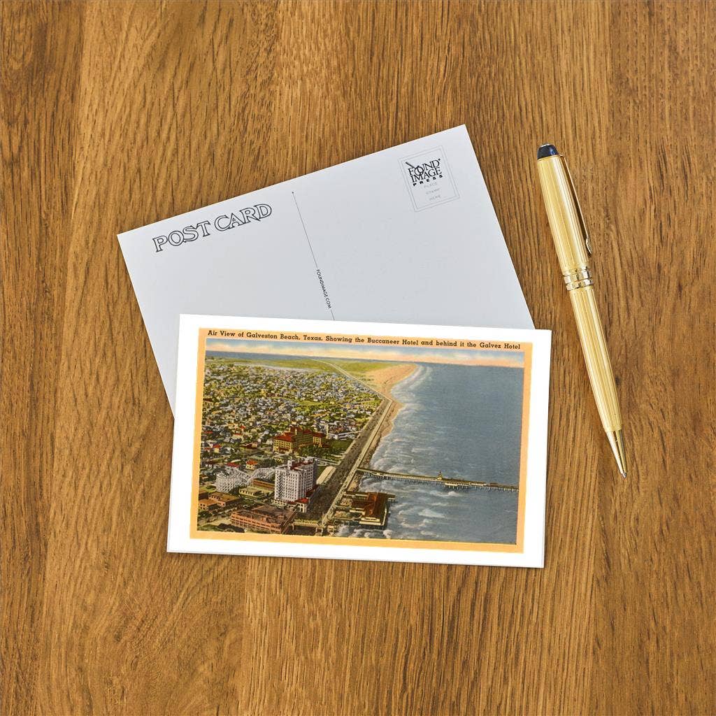 Postcard TX-438 Aerial View of Galveston